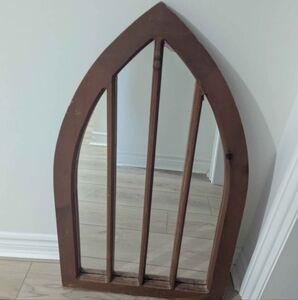 Rustic Brown Arched Wall Mirror